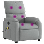 vidaXL Fauteuil inclinable de massage gris clair tissu