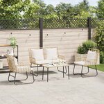 vidaXL Ensemble de meubles de jardin 4 Pièces Noir et anthracite