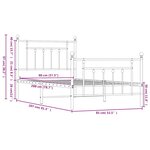 vidaXL Cadre de lit métal sans matelas avec pied de lit noir 80x200 cm
