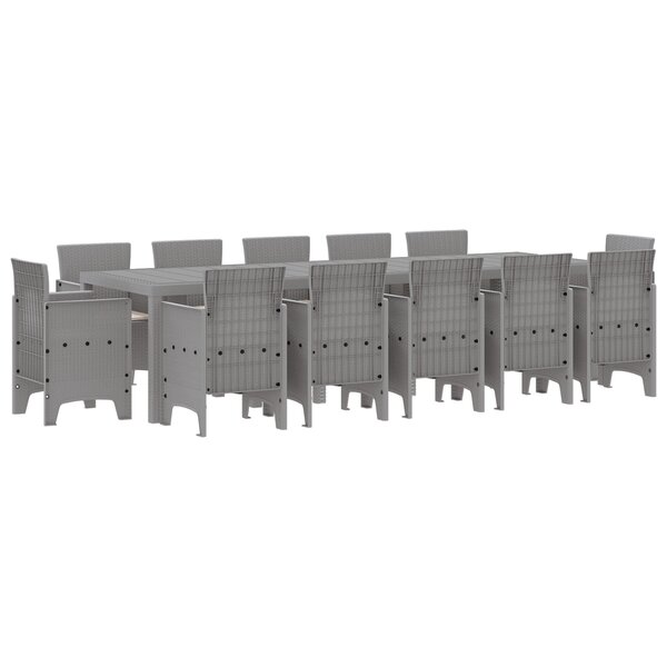 vidaXL Ensemble de salle à manger pour jardin 13 Pièces Gris clair Grand