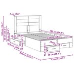 vidaXL Cadre de lit Chêne artisanal 135 x 190 cm Bois d'ingénierie