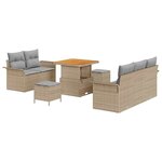 vidaXL Ensemble de canapé de jardin 8 Pièces Beige et Gris clair