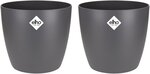 2 pots de fleur rond Brussels 17 L  Ø 25 1 x hauteur 23 2 cm - Noir
