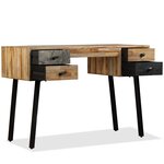 vidaXL Bureau Teck de récupération massif 110 x 50 x 76 cm