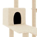 vidaXL Arbre à chat avec griffoirs en sisal crème 82 5 cm