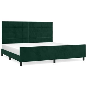 vidaXL Cadre de lit sans matelas vert foncé 200x200 cm velours