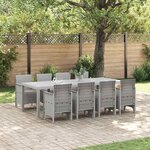 vidaXL Ensemble de salle à manger pour jardin 9 Pièces Blanc Rattan Polt