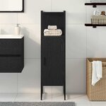 vidaXL Ensemble de mobilier de salle de bain avec étagère Chêne noir