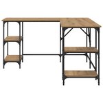 vidaXL Bureau Chêne artisanal 139 x 139 x 75 cm Bois d'ingénierie