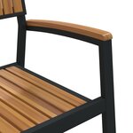 Chaises d'extérieur vidaXL 4 Pièces Empilables en Bois d'Acacia Noir et Métal