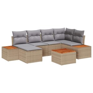 vidaXL Ensemble de canapé de jardin 7 Pièces beige et gris clair