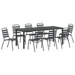 vidaXL Ensemble de salle à manger pour jardin 9 Pièces Anthracite