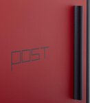 Boîte aux lettres murale moderne en acier bicolore design 35 cm noir rouge