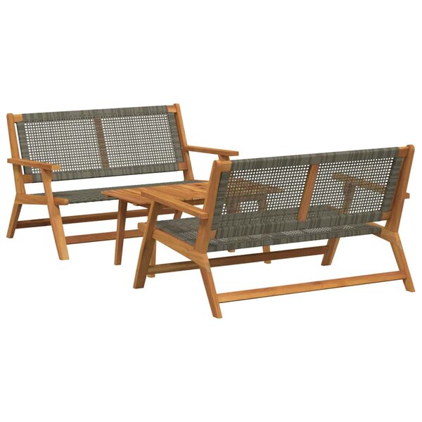 vidaXL Chaises de jardin avec table 3 Pièces Gris 90 x 45 x 40 cm