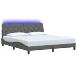 vidaXL Cadre de lit avec LED sans matelas gris foncé 180x200 cm tissu