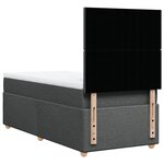vidaXL Sommier à lattes de lit avec matelas Gris foncé 90x200 cm Tissu