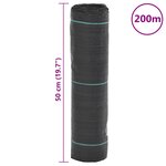 vidaXL Membrane anti-mauvaises herbes noir 0 5x200 m PP