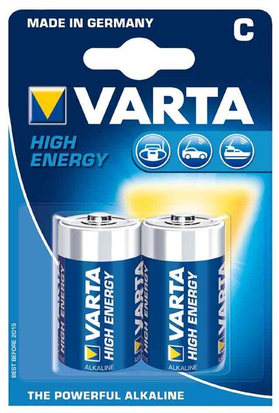 Blister de 2 piles alcaline LongLife Power Baby (C/LR14) VARTA