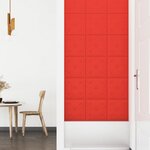 vidaXL Panneaux muraux 12 Pièces Rouge 30x30 cm Similicuir 1 08 m²