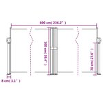vidaXL Auvent latéral rétractable terre cuite 100x600 cm
