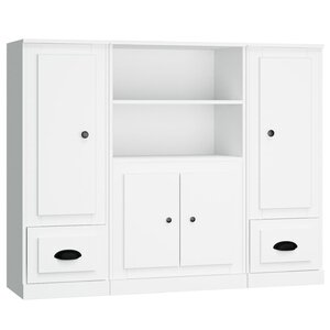 vidaXL Buffets 3 Pièces blanc bois d'ingénierie