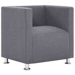vidaXL Fauteuil cube Gris clair Tissu