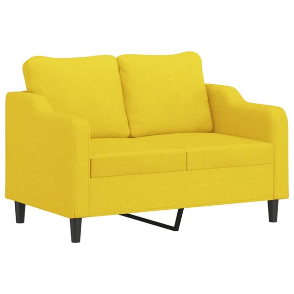vidaXL Canapé à 2 places Jaune clair 120 cm Tissu