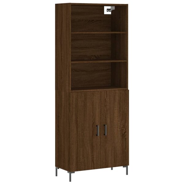 vidaXL Buffet haut Chêne marron 69 5x34x180 cm Bois d'ingénierie