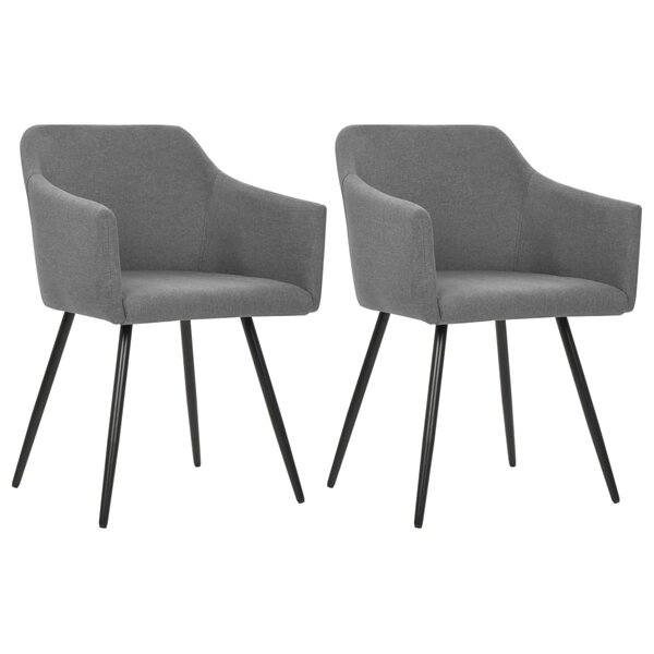 vidaXL Chaises à manger lot de 2 gris clair tissu