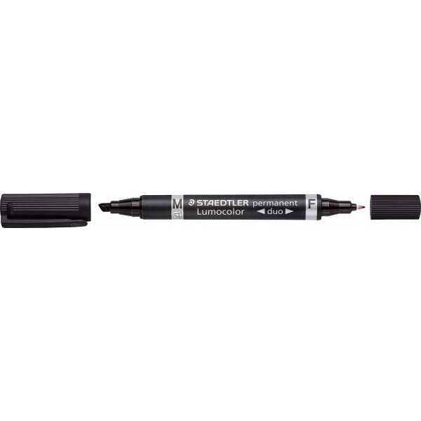Marqueur permanent lumocolor 348b double pointe noir staedtler
