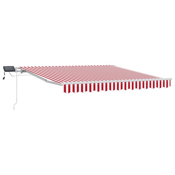 vidaXL Auvent rétractable manuel avec bande LED rouge et blanche 350x250 cm