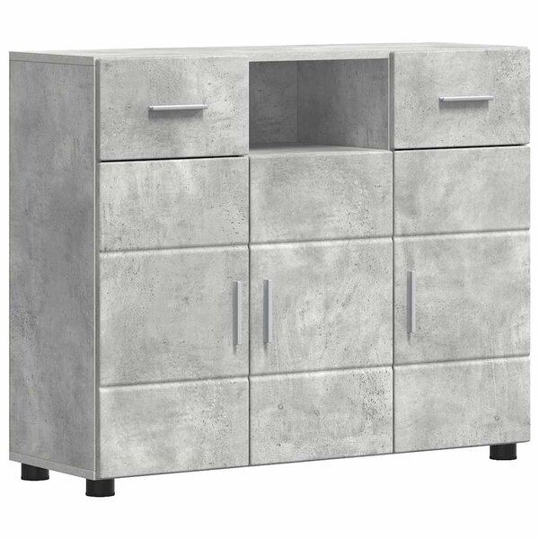 vidaXL Buffet Gris béton 88.5 x 30.5 x 73 cm Bois d'ingénierie