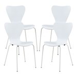 Lot de 4 chaises de salle à manger 80 x 48 x 45 5 cm moderne design robuste blanc 03_0009809