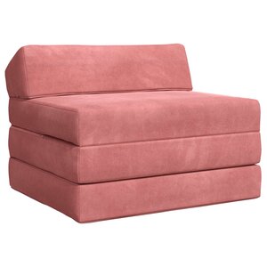 vidaXL Canapé-lit pliable Rose 200 x 70 x 10 cm Velours