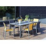Chaises de jardin empilables delia (lot de 2) graphite  moutarde