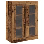 Armoire murale vidaXL avec portes en verre Bois ancien 69 5x34x90 cm