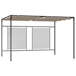vidaXL Belvédère avec auvent rétractable 3x4x2 3 m Taupe 180 g/m²