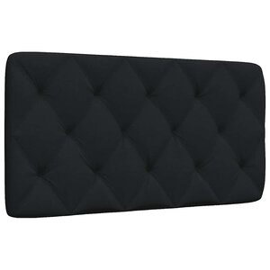 vidaXL Coussin de tête de lit noir 100 cm tissu