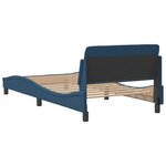 vidaXL Cadre de lit avec tête de lit Dover bleu 100x200cm tissu