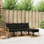 vidaXL Ensemble de canapés d'extérieur 4 Pièces Naturel et Noir