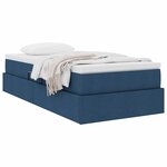 vidaXL Lit avec rangement et matelas Bleu 90 x 190 cm Polyester