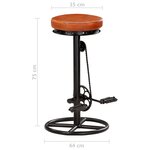 vidaXL Tabourets de bar lot de 2 noir/marron cuir véritable de chèvre