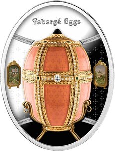 Pièce de monnaie en Argent 1 Dollar g 16.81 Millésime 2025 Faberge Eggs DANISH PALACES EGG