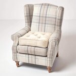 Coussin d'assise rehausseur en suédine Crème  50 x 50 x 10 cm - HOMESCAPES
