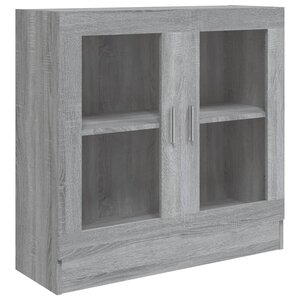 vidaXL Armoire à vitrine Sonoma gris 82 5x30 5x80 cm Bois d'ingénierie