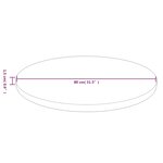 vidaXL Dessus de table rond Marron foncé Ø80x1 5cm Chêne massif traité