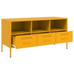 vidaXL Meuble TV jaune moutarde 100 5x39x50 5 cm acier