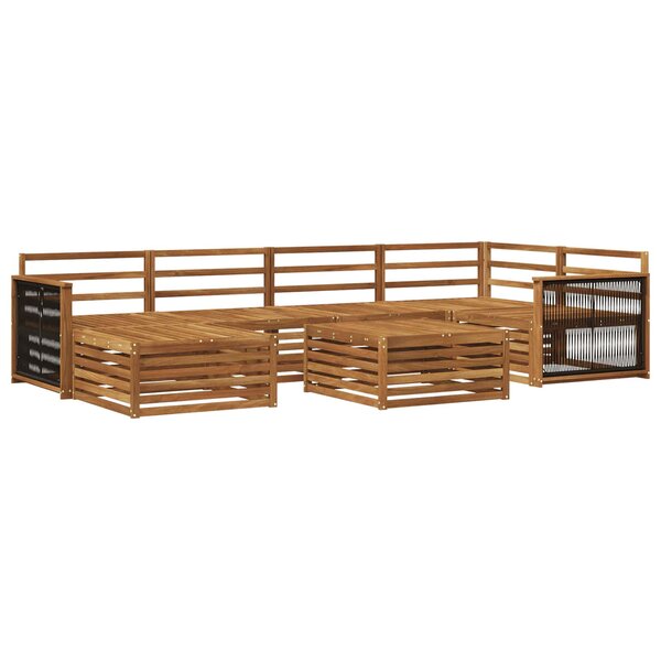 vidaXL Ensemble de canapés d'extérieur 7 pc Naturel