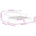 vidaXL Lit de jour avec lit gigogne crème 100x200 cm tissu
