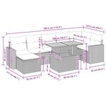 vidaXL Salon de jardin avec coussins 8 Pièces gris résine tressée acacia